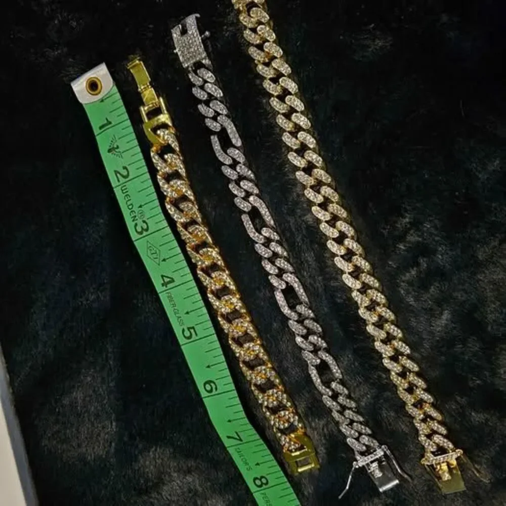 Plated Men's CZ fashion bracelets. Priced as each